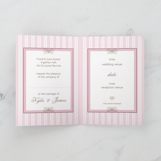 BRUILOFT UITNODIGING:: Paris stripe (Binnen)