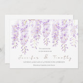 Bruiloft uitnodiging wisteria in bloei waterverf (Voorkant / Achterkant)