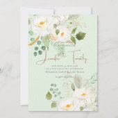 Bruiloft Uitnodiging witte camelia bloemen (Voorkant)