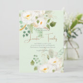 Bruiloft Uitnodiging witte camelia bloemen (Staand voorkant)