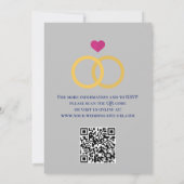 Bruiloft uitnodiging: zilver, bloemen, rsvp, QR Kaart (Achterkant)