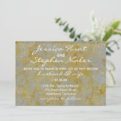 Bruiloft uitnodiging zilveren voering (Staand voorkant)