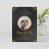 Bruiloft uitnodigingen hart effect liefdesverhaal (Staand voorkant)