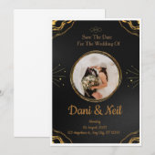 Bruiloft uitnodigingen hart effect liefdesverhaal (Voorkant / Achterkant)