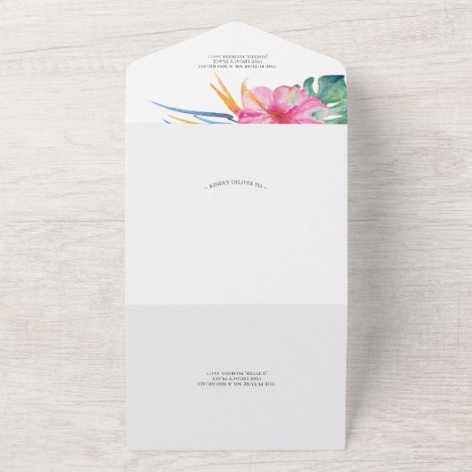 Bruiloft uitnodigingen met RSVP kaart bestemming (Buitenkant)