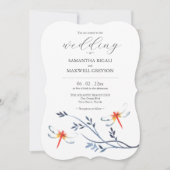 Bruiloft uitnodigingen Sjabloon rode libellen (Voorkant)