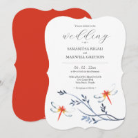 Bruiloft uitnodigingen Sjabloon rode libellen