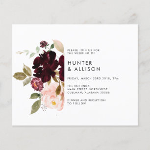 Bruiloft uitnodigingsfolder met bloemen flyer