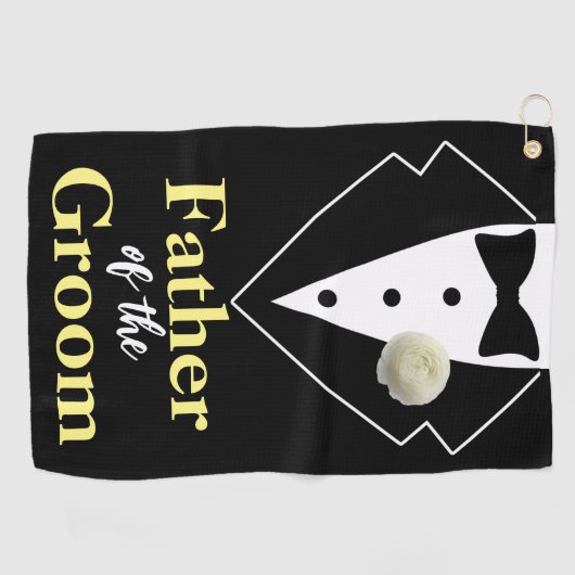 Bruiloft Vader van de bruidegom Tuxedo gepersonali Golfhanddoek (Horizontaal)