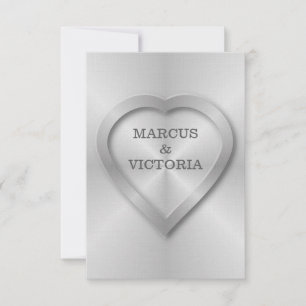 bruiloft van roestvrij staal, geborsteld kaart