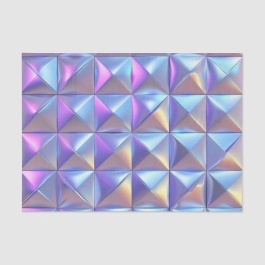Bruiloft Verjaardag Decoupage Iridescent Geometric Tissuepapier (Voorkant)