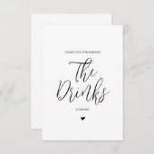 Bruiloft verkoper dank u kaart- Bartender Bedankkaart (Voorkant / Achterkant)