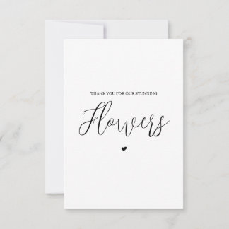 Bruiloft Verkoper Dank u kaart- Bloemist Bedankkaart