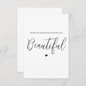 Bruiloft verkoper dank u kaart- haar / make-up bedankkaart (Voorkant / Achterkant)