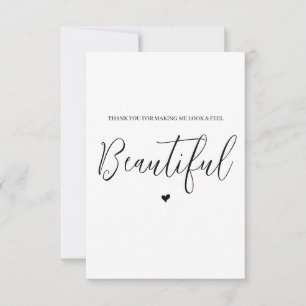 Bruiloft verkoper dank u kaart- haar / make-up bedankkaart