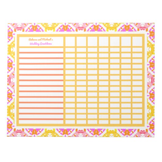 Bruiloft Verloving Organizer Tracker Planner Notit Notitieblok (Voorkant)