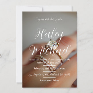 Bruiloft Verloving Ringen Invitation Kaart