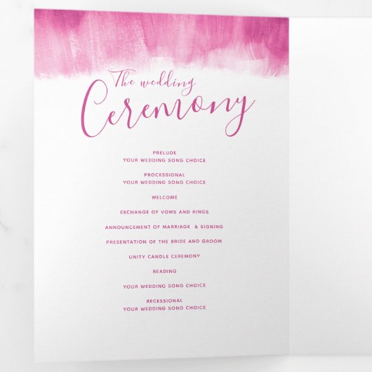 Bruiloft vernieuwing ceremonie moderne abstracte k drieluik programma (Binnenzijde eerst)