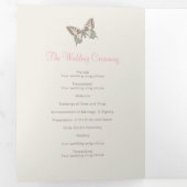 Bruiloft vernieuwing programma bruine roze vlinder (Binnenzijde eerst)