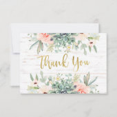 Bruiloft vetplanten dank u kaart (Voorkant)