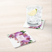 bruiloft vierkante kartonnen onderzetter (Insitu)