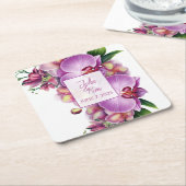 bruiloft vierkante kartonnen onderzetter (Schuin)