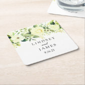 bruiloft vierkante kartonnen onderzetter (Schuin)