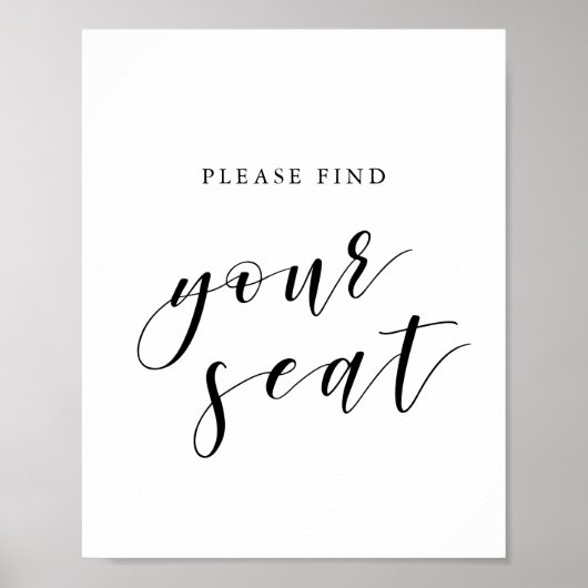 Bruiloft vindt u uw stoelteken poster (Voorkant)