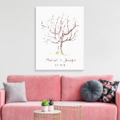 Bruiloft Vingerafdruk Boom (Bruin) Canvas Print (Insitu (Woonkamer))