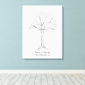 Bruiloft Vingerafdruk Boom Gastenboek - Canvas (Insitu (Houten vloer))