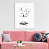 Bruiloft Vingerafdruk Boom Gastenboek - Canvas Afdruk (Insitu (Woonkamer))