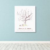 Bruiloft Vingerafdruk Boom (Hond) Canvas Print (Insitu (Houten vloer))