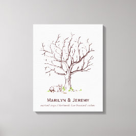 Bruiloft Vingerafdruk Boom (Hond) Canvas Print