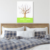 Bruiloft Vingerafdruk Boom (Kleur) Canvas Print (Insitu (Slaapkamer))