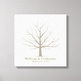 Bruiloft Vingerafdruk Boom - Vierkante Canvas Afdruk