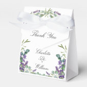 Bruiloft violette lavendel eucalyptus dank u bedankdoosjes (Voorkant Zijde)