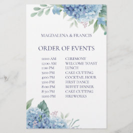 Bruiloft volgorde van evenementen