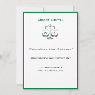 Bruiloft voor de Bruidegom - Groen en Antracietgri Kaart