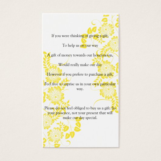 Bruiloft Vraag om geld Visitekaartjes (Voorkant)