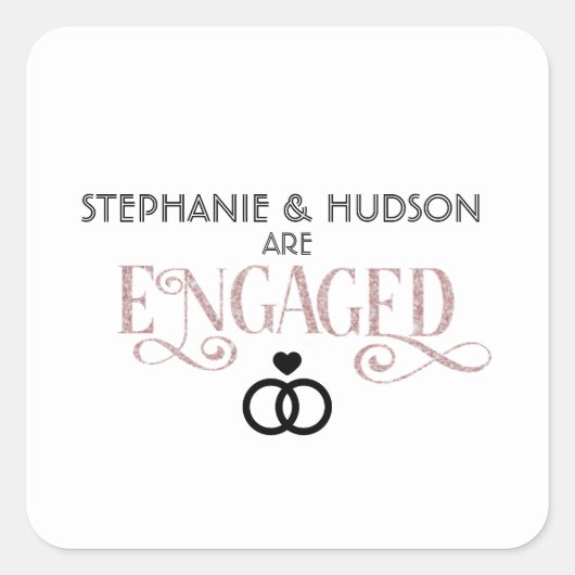 bruiloft, vrijgezellenfeest, Engaged, Engagement p Vierkante Sticker (Voorkant)