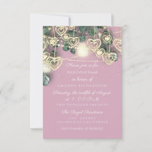 Bruiloft Vrijgezellenfeest rustiek roze zoet 16e Kaart (Voorkant)