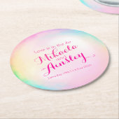 Bruiloft waterverf bubble papier onderzetters (Gebogen)