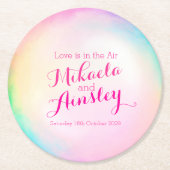 Bruiloft waterverf bubble papier onderzetters (Voorkant)