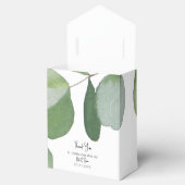 Bruiloft Waterverf Eucalyptus Eenvoudig Wit Bedankdoosjes (Geopend)