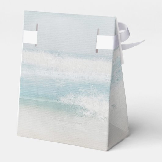 bruiloft waterverf oceaansurf met zeestervis bedankdoosjes (Achterkant)