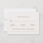 Bruiloft Waterverf Pampas Terracotta Blauw RSVP Kaartje (Achterkant)