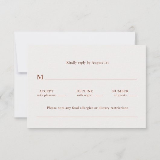 Bruiloft Waterverf Pampas Terracotta Blauw RSVP Kaartje (Achterkant)