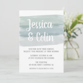 Bruiloft Waterverf penseelstreekuitnodiging Kaart (Staand voorkant)