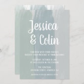 Bruiloft Waterverf penseelstreekuitnodiging Kaart (Voorkant / Achterkant)