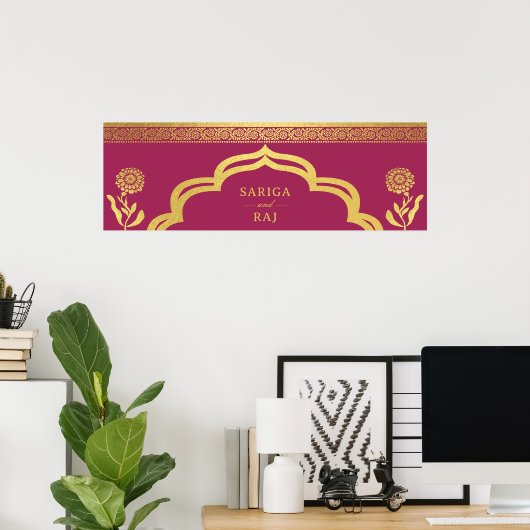 Bruiloft Website Banner Digitaal Bestand Downloade Poster (Thuiskantoor)